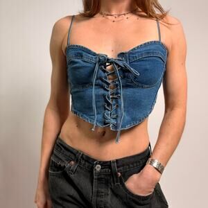 Hot & Delicious Denim Corset Top - Brand New with Tags, Size Small